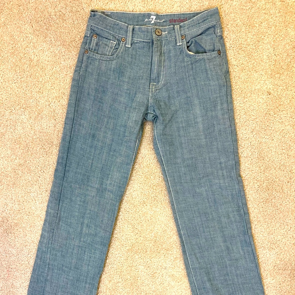 7 for all mankind standard Youth Boys Light Blue Wash Denim Jeans SIZE 12